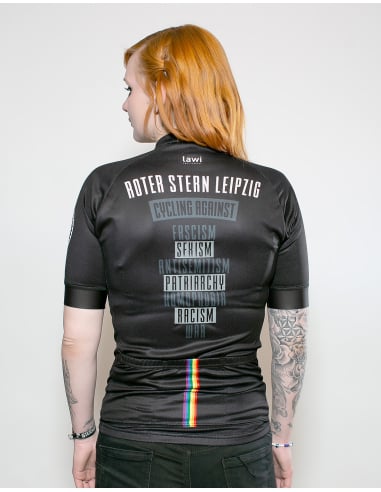 Roter Stern Leipzig - Bike Jersey Short Sleeve - Black/Rainbow - @ No Borders
