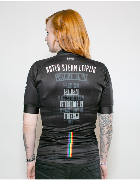 Roter Stern Leipzig - Bike Jersey Short Sleeve - Black/Rainbow