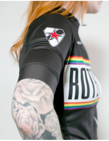 Roter Stern Leipzig - Bike Jersey Short Sleeve - Black/Rainbow - @ No Borders