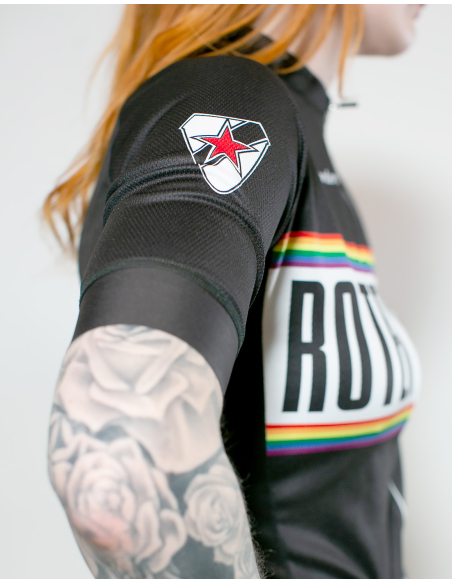 Roter Stern Leipzig - Bike Jersey Short Sleeve - Black/Rainbow