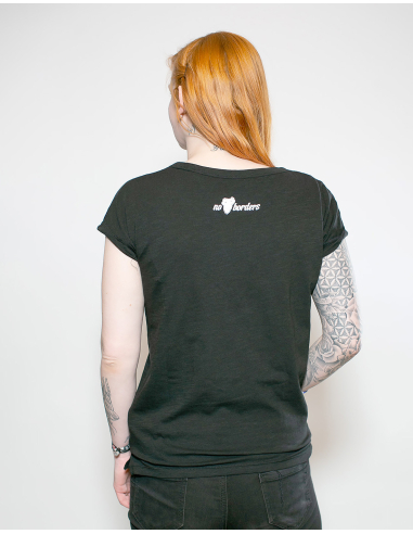 Fußballfans für Feminismus - No Borders - T-Shirt tailliert - Black - @ No Borders