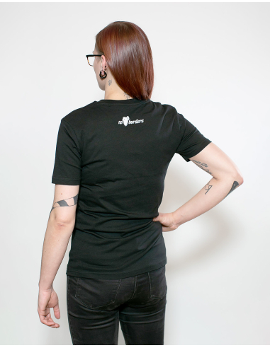 Fahrrad Antifa - No Borders - T-Shirt - Front Print - Black - @ No Borders