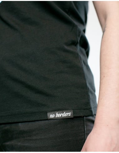 Fahrrad Antifa - No Borders - T-Shirt - Front Print - Black - @ No Borders
