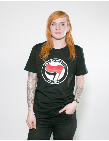 Antifaschistische Aktion - No Borders - T-Shirt - Black