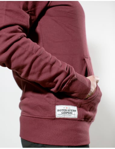 Roter Stern Leipzig - Hoodie - Logo Stick - Burgundy - @ No Borders