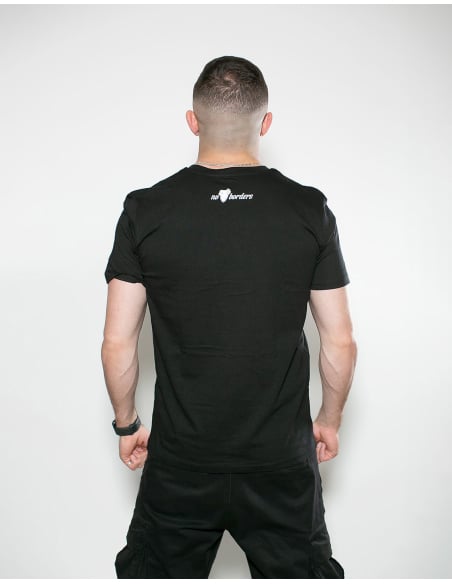 Fahrrad Antifa - No Borders - T-Shirt - Front Print - Black