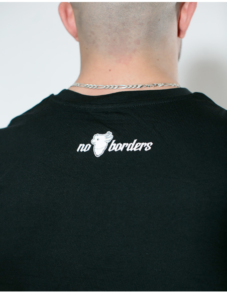 Fahrrad Antifa - No Borders - T-Shirt - Front Print - Black