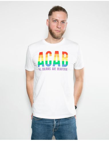 ACAB - All Colours Are Beautiful - No Borders - T-Shirt - White