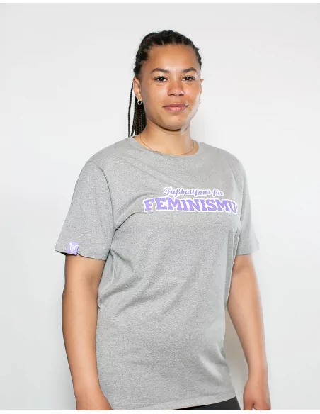 Fußballfans für Feminismus - No Borders - T-Shirt - Grey