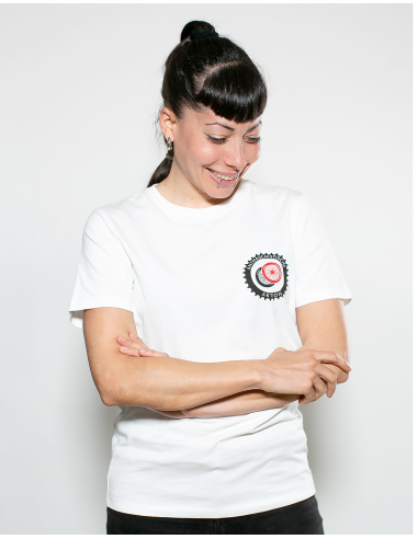 Fahrrad Antifa - No Borders - T-Shirt - Pocket Print - White