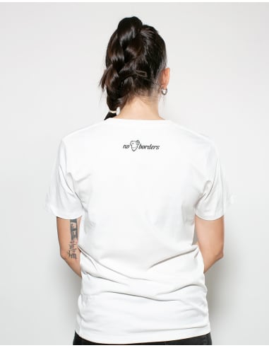 Fahrrad Antifa - No Borders - T-Shirt - Pocket Print - White - @ No Borders