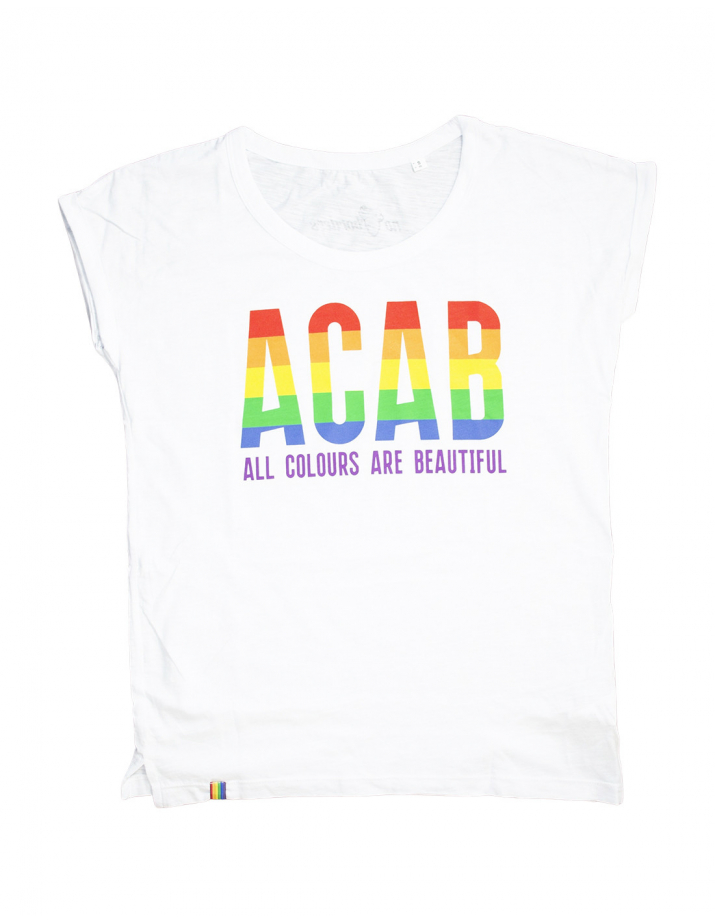 ACAB - All Colours Are Beautiful - No Borders - T-Shirt fitted