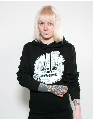 System Change Not Climate Change - No Borders - Hoodie - Black