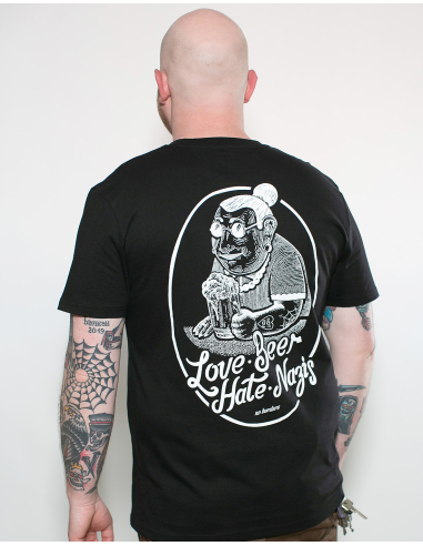 Love Beer Hate Nazis 2.0 - No Borders - T-Shirt - Black - @ No Borders