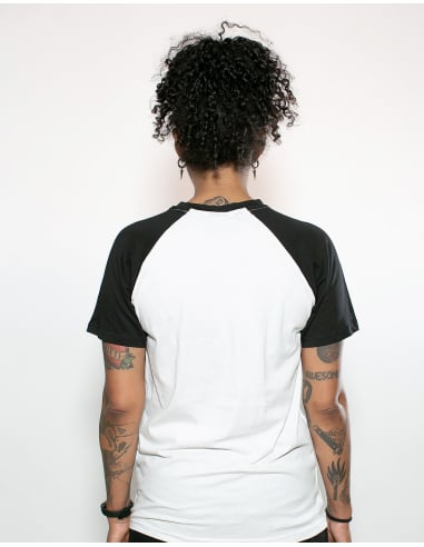 Mob Action - New Logo - T-Shirt - Raglan - White/Black - @ No Borders