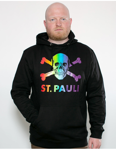 St. Pauli - Hoodie - Skull I - Black/Rainbow
