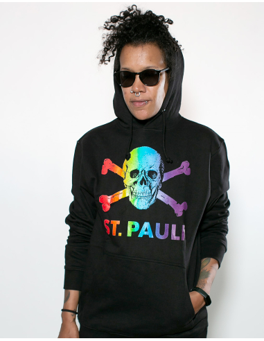 St. Pauli - Hoodie - Skull I - Black/Rainbow - @ No Borders