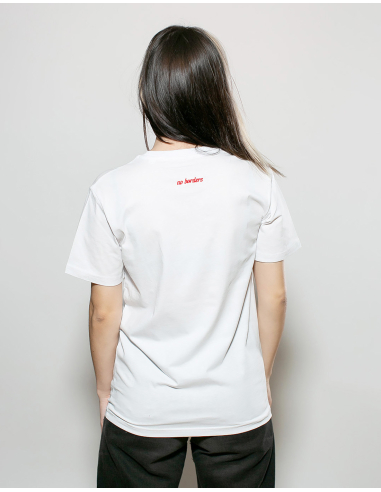 Kein Mensch ist illegal - No Borders - T-Shirt - White/Red - @ No Borders