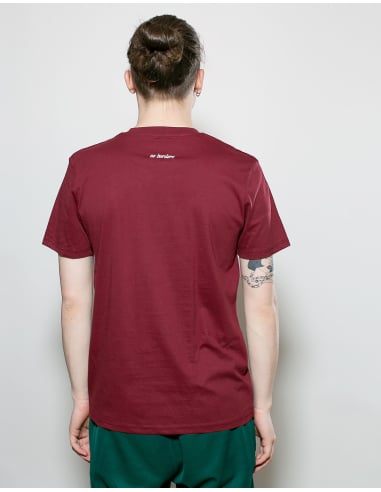 Kein Mensch ist illegal - No Borders - T-Shirt - Burgundy - @ No Borders