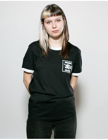 Gegen Nazis - No Borders - T-Shirt - Pocket Print - Black - @ No Borders