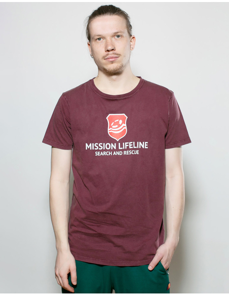 Mission Lifeline - SOLI T-Shirt - Front Print - Burgundy