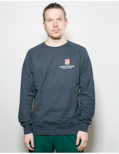 Mission Lifeline - SOLI Sweater - Pocket Print - Melange Navy - @ No Borders