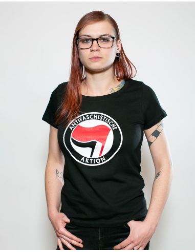 Antifaschistische Aktion - No Borders - T-Shirt fitted - Black