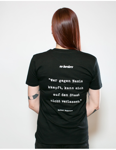 Wer gegen Nazis kämpft... - No Borders - T-Shirt - Black - @ No Borders
