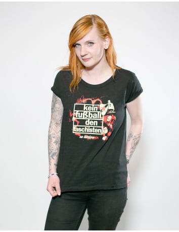 Fahrrad Antifa - No Borders - T-Shirt - Front Print - Black - @ No Borders