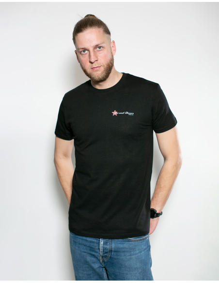 Fire and Flames - T-Shirt - Red Heat - Pocket Print - Black