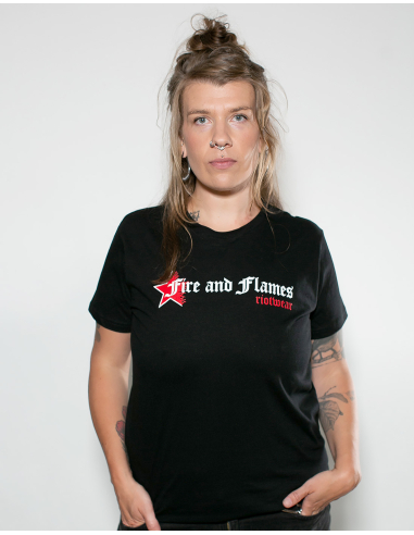 Fire and Flames - T-Shirt - Oldschool - Black - @ No Borders