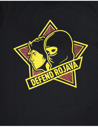 Defend Rojava - Mob Action - T-Shirt - Pocket Print - Black - @ No Borders