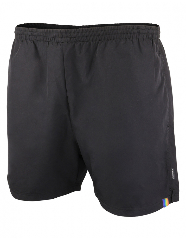 Pride Flag - No Borders - Active Shorts - Black