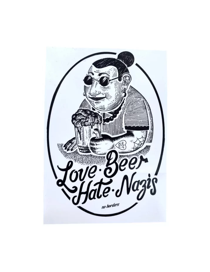 Love Beer Hate Nazis 2.0 - Sticker
