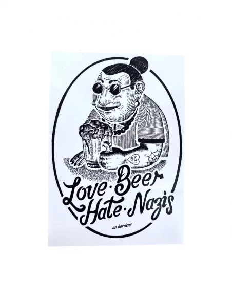 Love Beer Hate Nazis 2.0 - Sticker