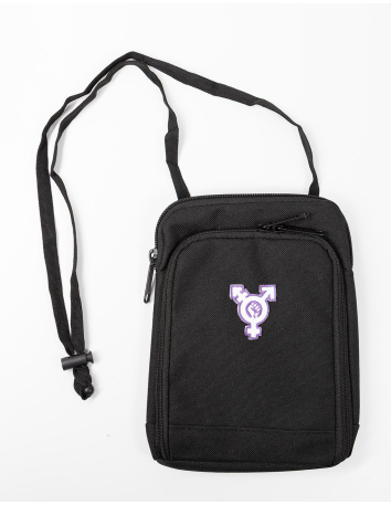 No Borders Logo - Schultertasche - Schwarz - @ No Borders