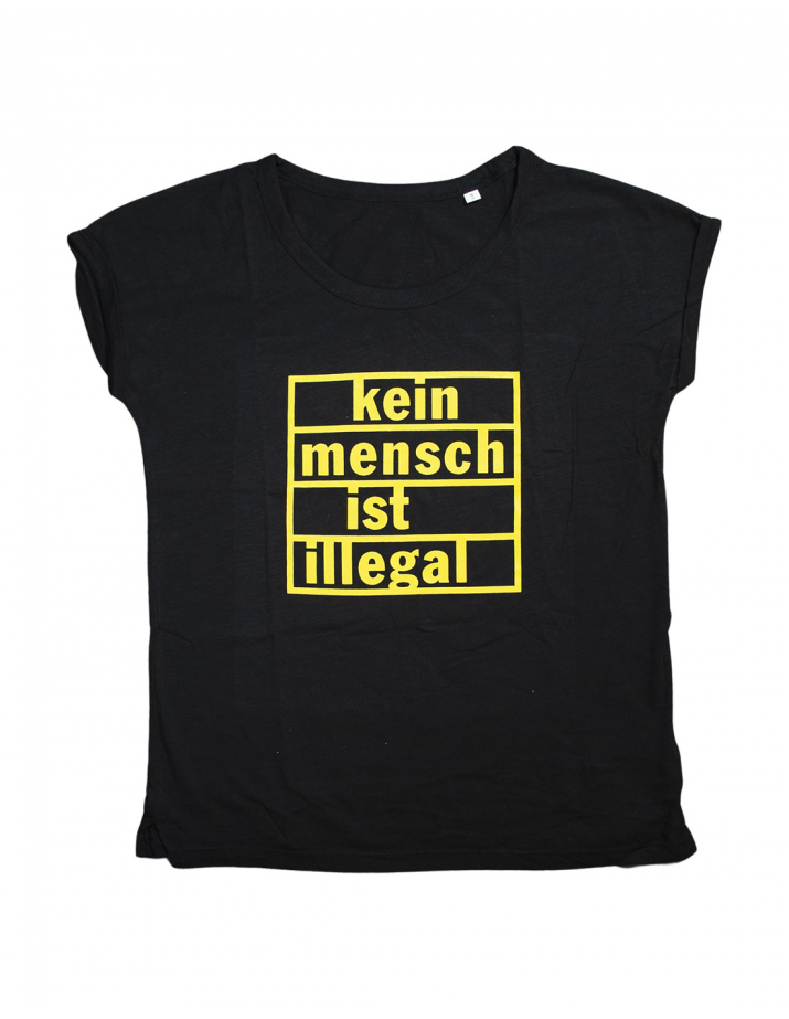 Kein Mensch ist illegal - T-Shirt fitted - Black/Yellow