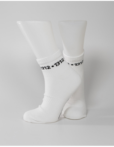 1312 - Sixblox - Quarter Socken - White - Circle - @ No Borders