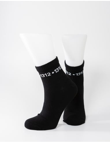 1312 - Sixblox - Quarter Socks - Black - Circle - @ No Borders