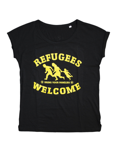 Refugees Welcome - T-Shirt tailliert - Black - @ No Borders