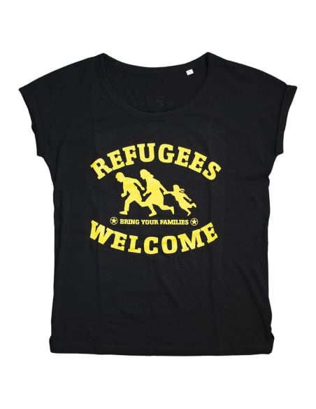 Refugees Welcome - T-Shirt fitted - Black