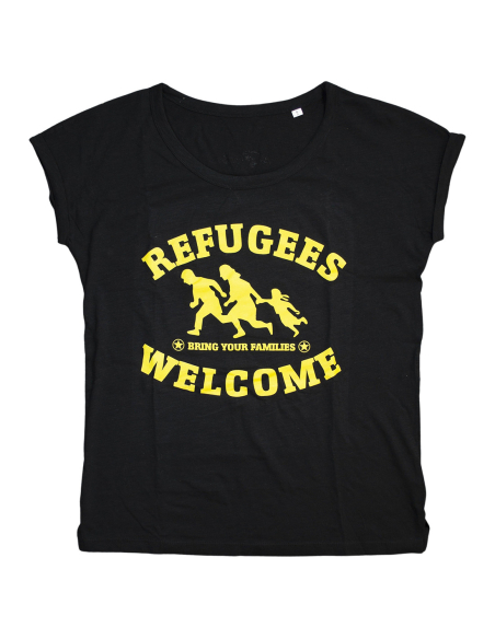 Refugees Welcome - T-Shirt tailliert - Black