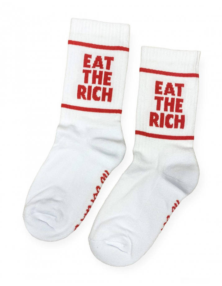 Eat the Rich - No Borders - Socks - White/Red