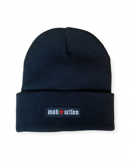 Mob Action Logo - Winter Hat - Red Star - Black