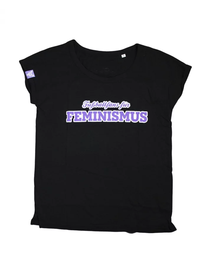 Fußballfans für Feminismus - No Borders - T-Shirt fitted - Black