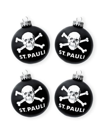 St. Pauli - Christmas Balls - Skull - Set of 4 - Grey - @ No Borders