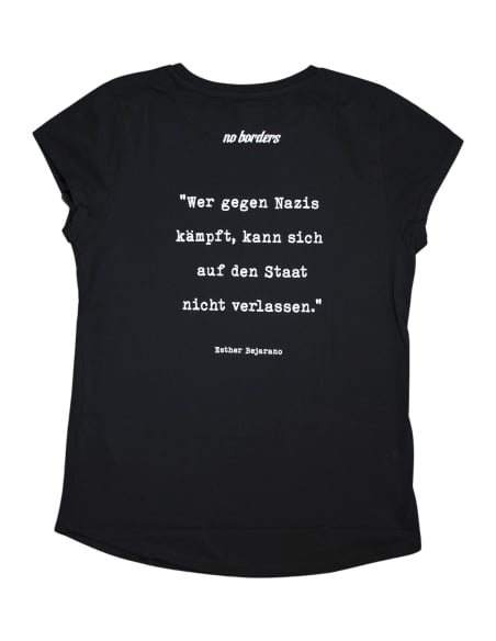 Wer gegen Nazis kämpft... - No Borders - T-Shirt fitted - Black