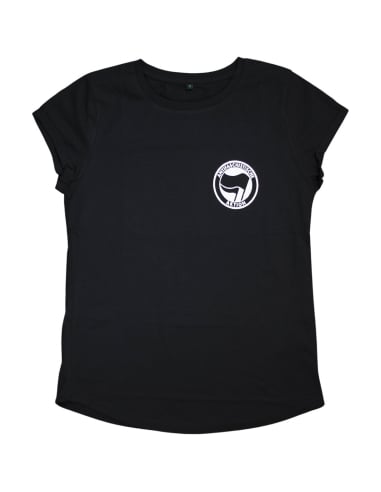 Wer gegen Nazis kämpft... - No Borders - T-Shirt fitted - Black - @ No Borders