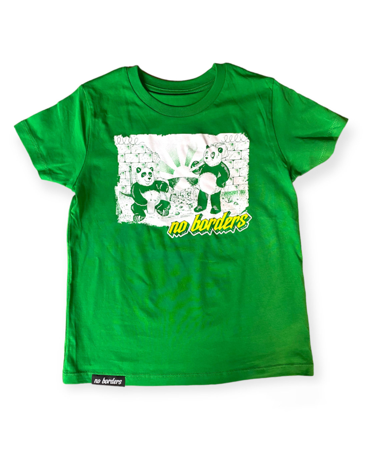 Panda - No Borders - T-Shirt Kids - Green