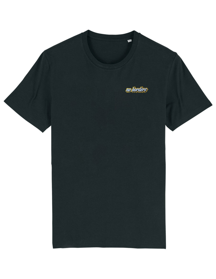 No Borders Logo II - T-Shirt - Black/Yellow